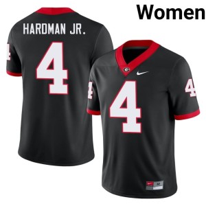 Mecole Hardman Jr. Game Black Women's #4 Go Dawgs Jersey 854548-740