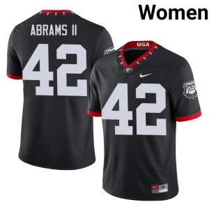 Nick Abrams II Mascot 100th Anniversary Womens University of Georgia #42 Game Black Jersey 229082-198