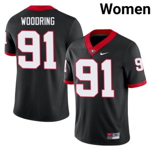 Peyton Woodring Black Alumni #91 Womens Go Dawgs Jersey 669826-842
