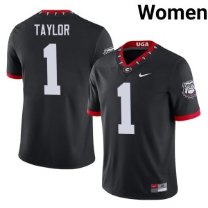 Talyn Taylor Georgia Mascot 100th Anniversary Black #1 Women's Stitched Jersey 641304-237