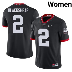 Thomas Blackshear Mascot 100th Anniversary Alumni Black #2 Women Go Dawgs Jerseys 151028-116