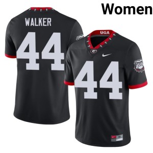Travon Walker Women's University of Georgia Official #44 Black Mascot 100th Anniversary Jerseys 616525-623