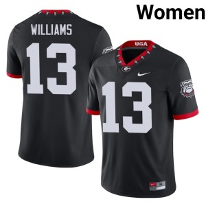 Tyler J. Williams High School #13 Mascot 100th Anniversary Black Dawgs Women Jersey 750189-670