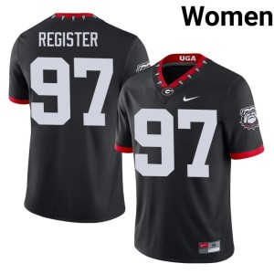Wade Register Black Women Mascot 100th Anniversary Georgia Bulldogs Stitched #97 Jersey 924537-312