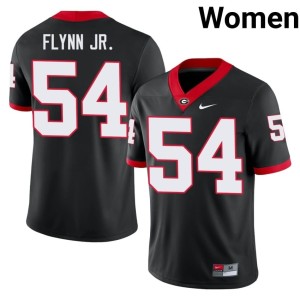 Waltclaire Flynn Jr. #54 Black Women's UGA Bulldogs Official Jersey 672949-778