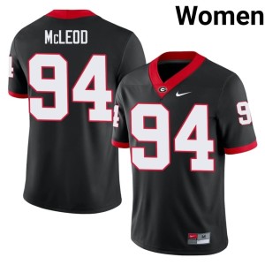 Xzavier McLeod Women's University Black Go Dawgs #94 Jerseys 803012-782