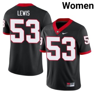 Zach Lewis Replica Womens Black #53 Georgia Jersey 251035-302