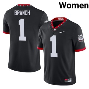 Zachariah Branch #1 Black Mascot 100th Anniversary University of Georgia Alumni Women Jerseys 862167-412