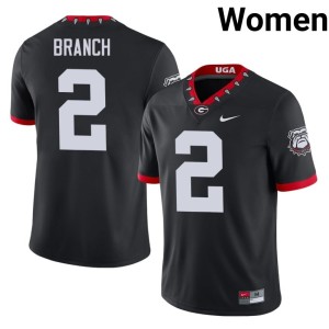 Zion Branch Mascot 100th Anniversary Women's #2 Official Black Georgia Bulldogs Jersey 645499-325