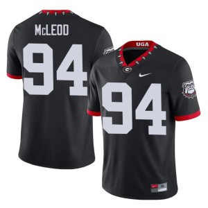Xzavier McLeod Mens #94 NCAA Mascot 100th Anniversary Black University of Georgia Bulldogs Jerseys 444372-909