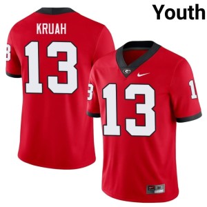 AJ Kruah #13 Red Youth 2025 UGA Bulldogs Jerseys 669636-533
