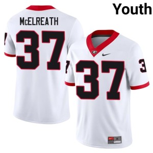 Benjamin McElreath Stitched #37 Youth White Georgia Bulldogs Jersey 865486-197