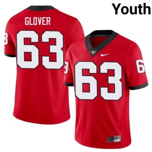 Dontrell Glover Youth Georgia Embroidery #63 Red Jerseys 514209-111