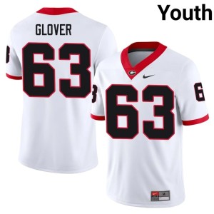 Dontrell Glover White #63 Youth Embroidery UGA Bulldogs Jersey 845972-594