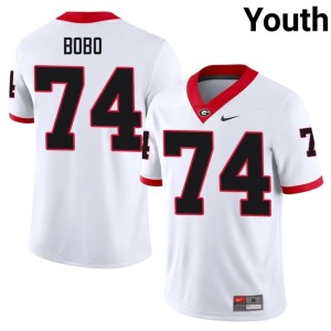 Drew Bobo Youth #74 Stitched White Georgia Jersey 382331-950