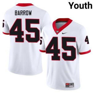 Eli Barrow White Embroidery University of Georgia Youth #45 Jerseys 317675-210