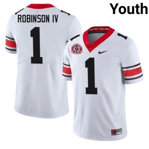 Ellis Robinson IV White 2026-27 #1 1980 National Champions 40th Anniversary Bulldog Nation Youth Jerseys 203182-963