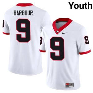 Ethan Barbour Youth Embroidery White University of Georgia #9 Jerseys 577436-860
