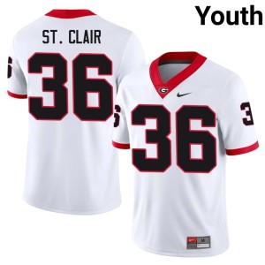 Jackson St. Clair #36 White University of Georgia Replica Youth Jerseys 707848-320