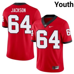 Jahzare Jackson Youth Georgia Bulldogs Official #64 Red Jerseys 593984-738