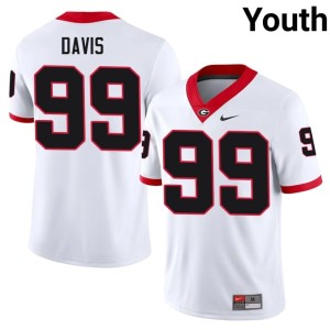 Jordan Davis White #99 2026-27 University of Georgia Bulldogs Youth Jersey 858483-426