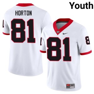 Josh Horton Embroidery White Youth University of Georgia Bulldogs #81 Jerseys 537958-709
