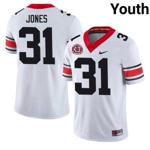 Kyron Jones #31 Official University of Georgia Bulldogs Youth 1980 National Champions 40th Anniversary White Jerseys 964063-486