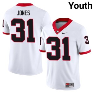 Kyron Jones Youth #31 Georgia Bulldogs Replica White Jersey 816879-288