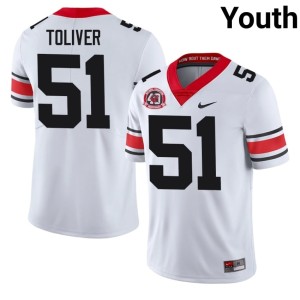 Malachi Toliver Football 1980 National Champions 40th Anniversary Youth #51 UGA White Jerseys 767913-237