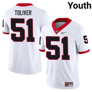 Malachi Toliver UGA Bulldogs NCAA Youth White #51 Jerseys 784788-444