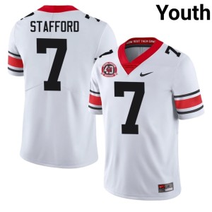 Matthew Stafford 1980 National Champions 40th Anniversary Youth White High School #7 Georgia Bulldogs Jersey 953949-659