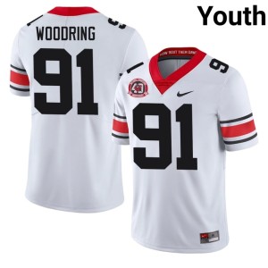 Peyton Woodring #91 1980 National Champions 40th Anniversary College White DGDs Youth Jerseys 587232-570