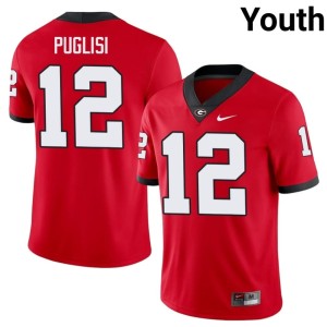 Ryan Puglisi University of Georgia Bulldogs Youth Red #12 Player Jersey 579418-704