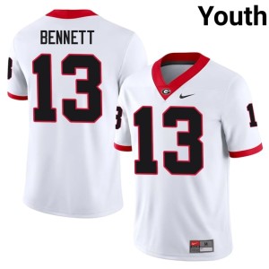 Stetson Bennett Youth #13 White Official University of Georgia Jersey 496859-536