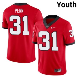 Wade Penn University #31 Red Youth UGA Jerseys 610159-877
