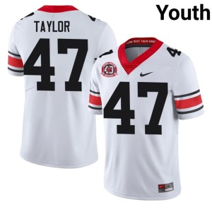 Will Taylor Go Dawgs Stitched 1980 National Champions 40th Anniversary #47 Youth White Jersey 941307-814