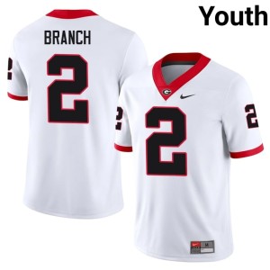 Zion Branch University of Georgia Bulldogs White College Youth #2 Jerseys 737690-511
