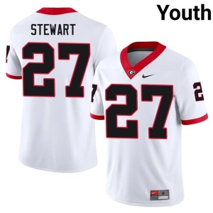 Blake Stewart Youth Official UGA White #27 Jerseys 959176-932