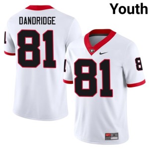 Craig Dandridge Replica Youth #81 Georgia Bulldogs White Jerseys 806093-402