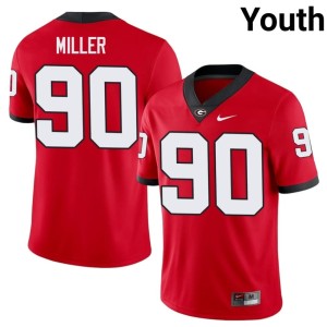 Drew Miller Official Red #90 Youth Go Dawgs Jerseys 505877-148
