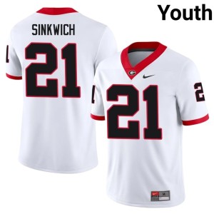 Frank Sinkwich NCAA DGDs Youth White #21 Jerseys 469071-765