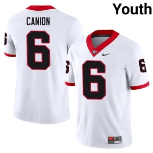 Isiah Canion Georgia Football Youth White #6 Jersey 149269-613