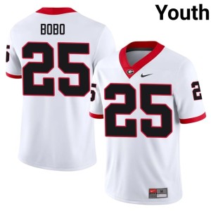 Jake Bobo Official Youth White #25 Georgia Bulldogs Jerseys 499152-165