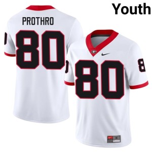Kaiden Prothro Youth White #80 University of Georgia Football Jerseys 119605-902