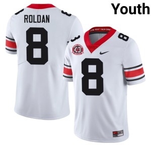 Landon Roldan 1980 National Champions 40th Anniversary Youth White Player #8 Georgia Bulldogs Jersey 977122-280