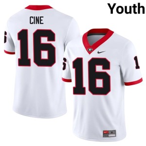 Lewis Cine University of Georgia Bulldogs #16 White Replica Youth Jersey 470610-346