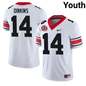 Rasean Dinkins 1980 National Champions 40th Anniversary Youth Dawgs #14 High School White Jerseys 308865-966