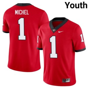 Sony Michel #1 College Red University of Georgia Bulldogs Youth Jersey 990547-323