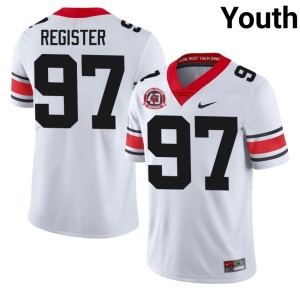 Wade Register Bulldog Nation White Official #97 1980 National Champions 40th Anniversary Youth Jersey 837345-778
