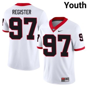 Wade Register Georgia Bulldogs Youth #97 White Embroidery Jersey 265573-706